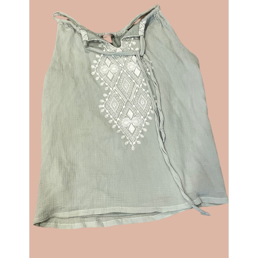 Medium Upcycled Embellished Flowy Bohemian Shirt